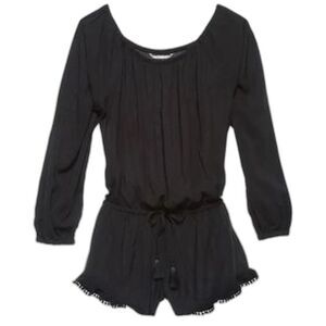 Victoria's Secret Hanalei Black Off the Shoulder Adjustable Waist Romper